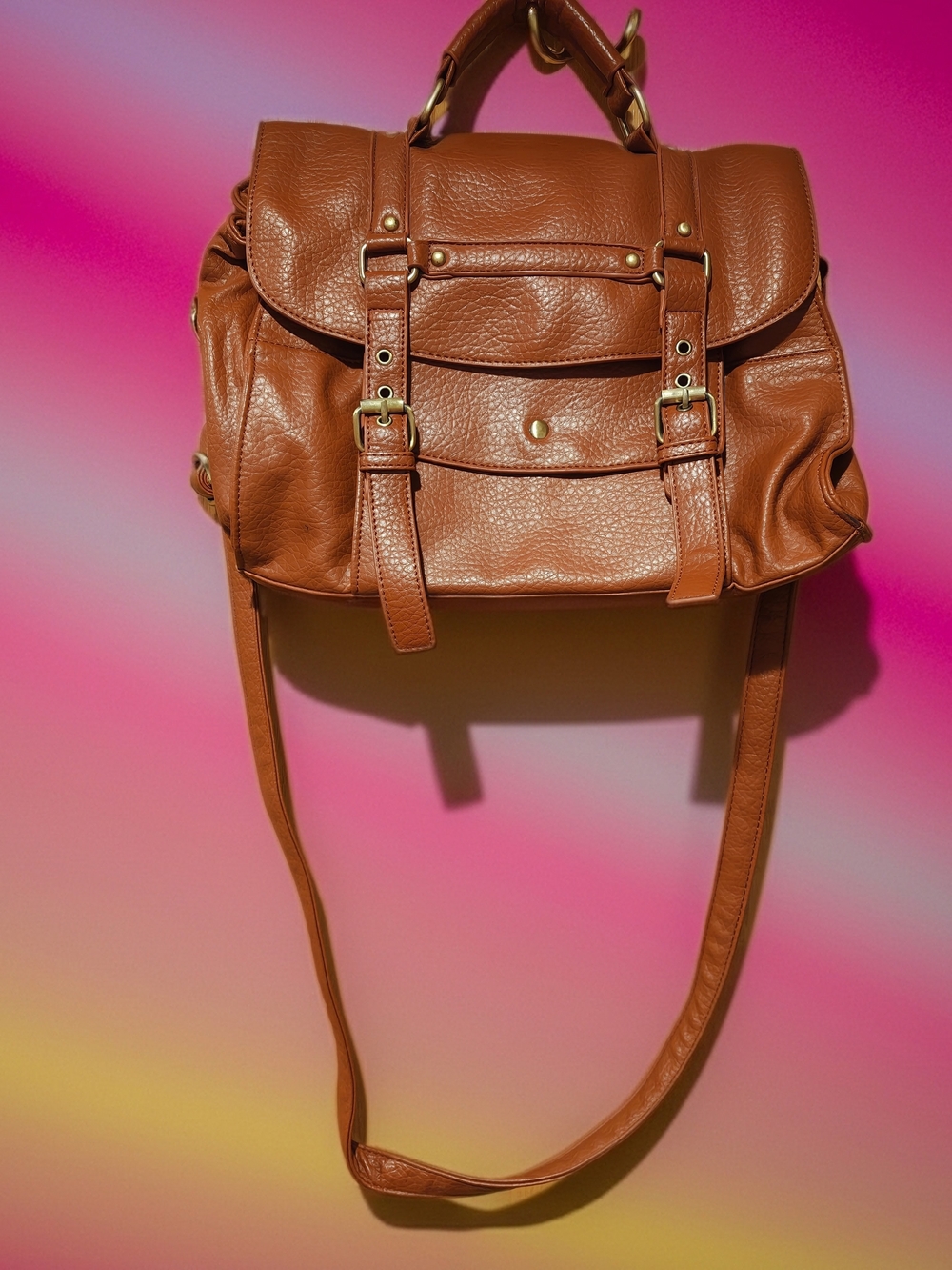 Brown Satchel Messenger Shoulder Bag